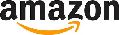 A black and yellow logo for amazon.